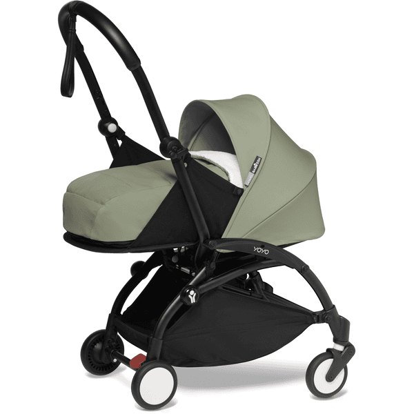 BABYZEN Kinderwagen YOYO2 0+ Black mit Neugeborenenaufsatz Olive