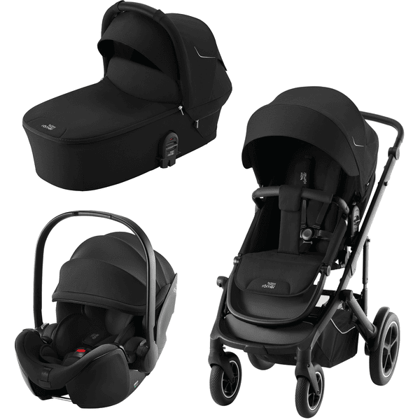 Britax Römer Diamond Kombikinderwagen Smile 5Z 3 in 1 Set inklusive Diamond Babyschale Baby-Safe Pro Space Black