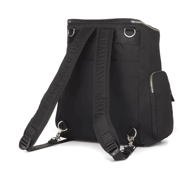 Sac à dos à langer en nylon avec cuir (Noir) - Enfant