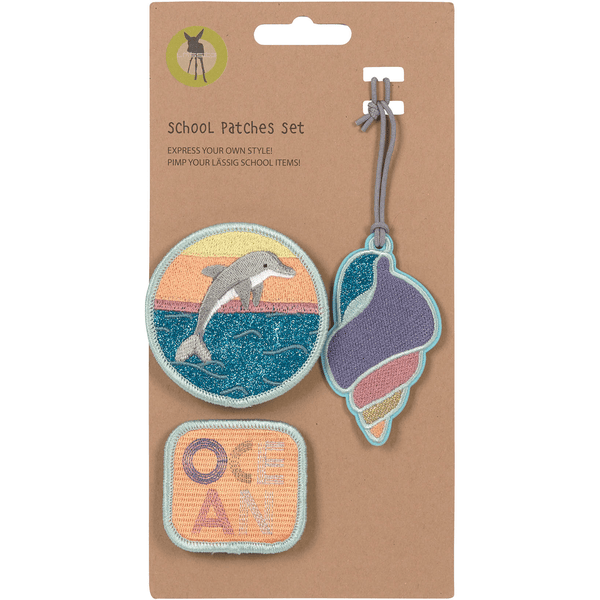 LÄSSIG Patches Set 3 pcs Dolphin Ocean Edition