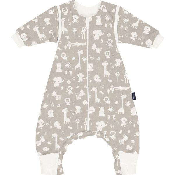 Alvi® Combinaison pyjama bébé manches amovibles animaux zoo taupe