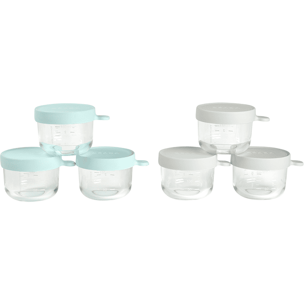 BEABA® Portionsbehälter 6er Set aus hochwertigem Glas