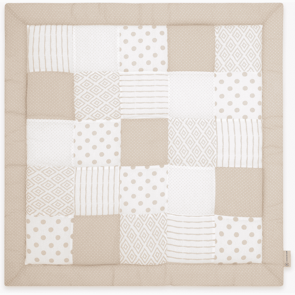 emma & noah Krabbeldecke Patchwork Essential Beige 140 x 140 cm