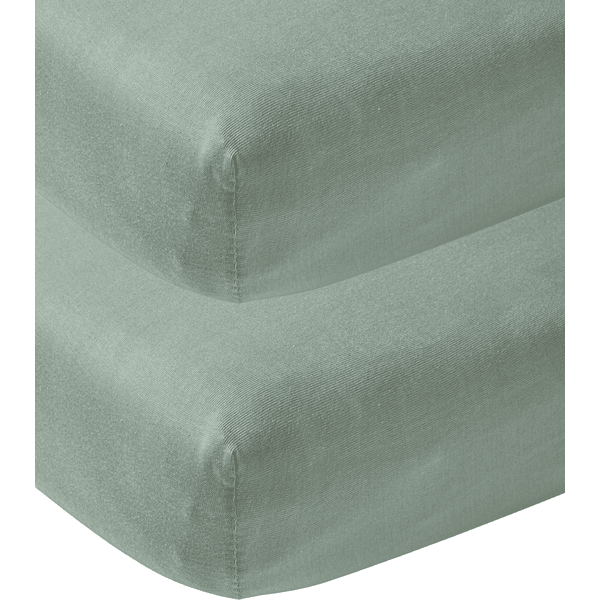 Meyco Jersey Spannbettlaken 2er Pack 60 x 120 cm stone green