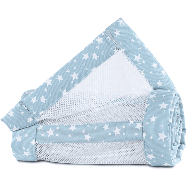 babybay ® Nest Piqué Maxi, boxspring og Comfort azurblå stjerner hvite 168x24 cm