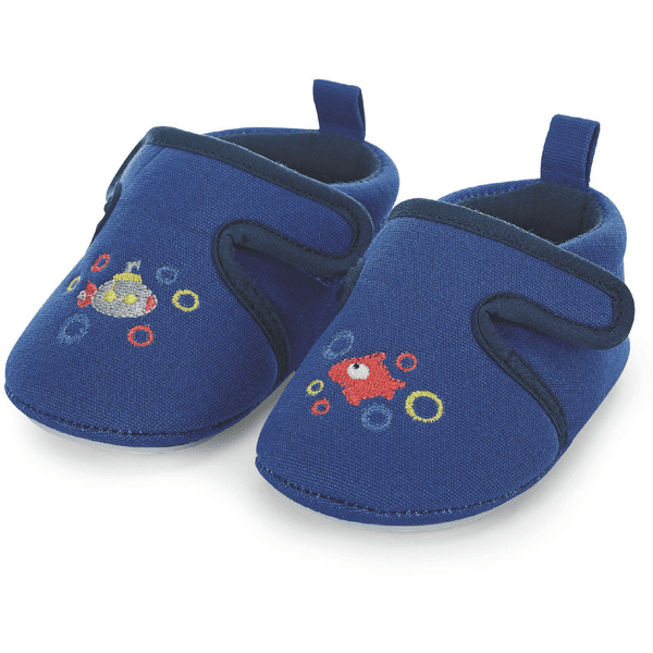 Sterntaler Chaussons bébé scratch bleu