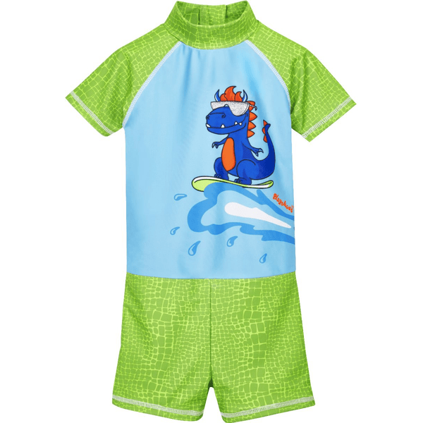 Playshoes Maillot de bain enfant 1 piece anti UV dinosaure bleu vert roseoubleu