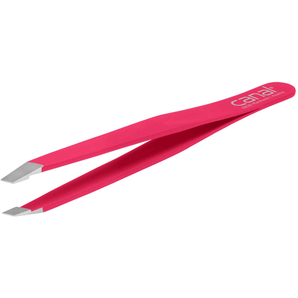 pinza de depilar canal® inclinada, inoxidable fuxia 9 cm