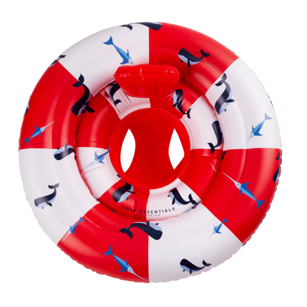 Swim Essentials Flotteur enfant baleine rouge et blanc 0-1 an