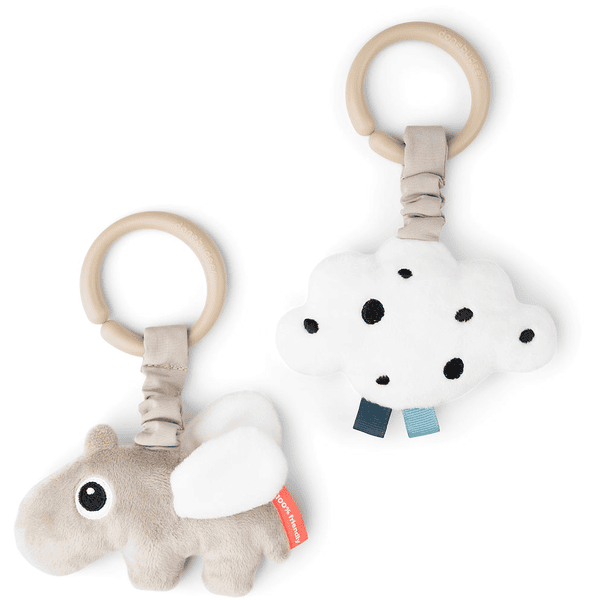 Done by Deer™ Jouet à suspendre pour poussette Happy Clouds sand