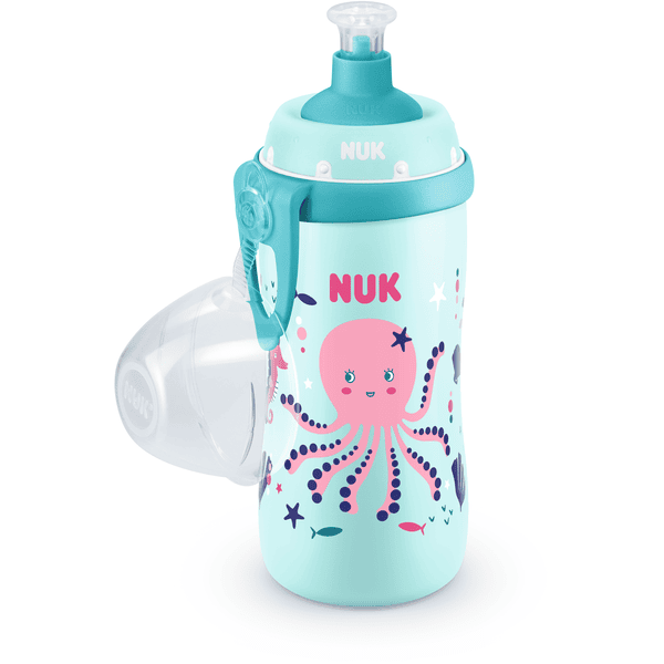 NUK Junior Cup Gourde pour enfant - 18 mois et plus - Gobelet  d'apprentissage anti-fuite avec bec doux - Clip et capuchon de protection -  Sans BPA - 300 ml - Violet : : Bébé et Puériculture