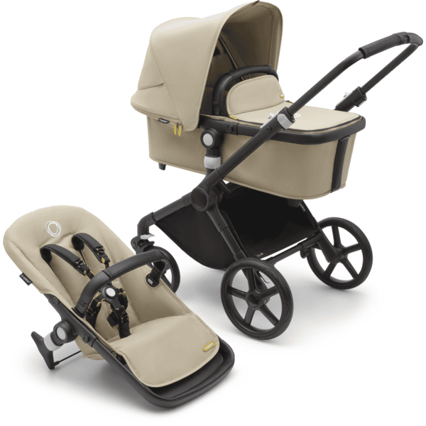 bugaboo Kinderwagen Fox Cub met reiswieg en zitje Black /Desert Beige