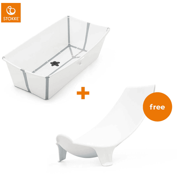 STOKKE® Badewanne Flexi Bath XL™ extra groß weiß + gratis Badewanneneinsatz