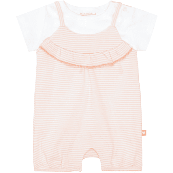 STACCATO Strampler+Shirt soft peach gestreift 