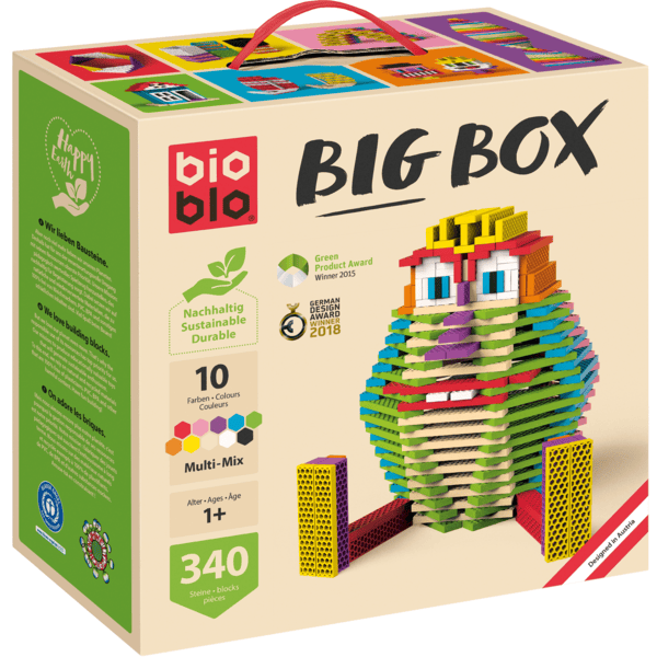 Bioblo BIG BOX Multi Mix - 340 bouwstenen in 10 kleuren