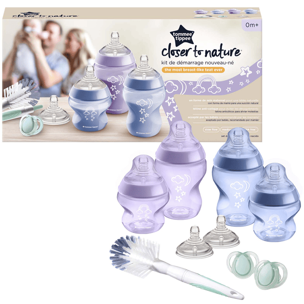 Tommee Tippee Coffret naissance biberon Closer to Nature 0 mois+ silicone  rose