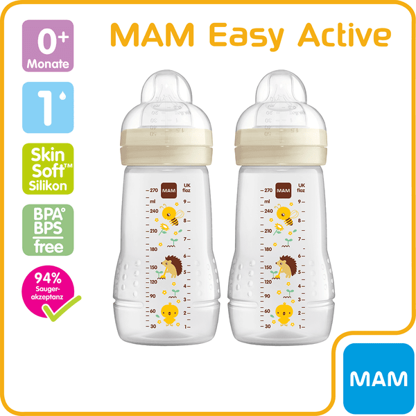 Opiniones de Biberón Easy Active Baby Bottle - Tetina MAM SkinSoft™ de MAM