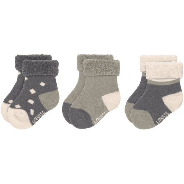 LÄSSIG Chaussettes pour bébés, paquet de 3, anthracite