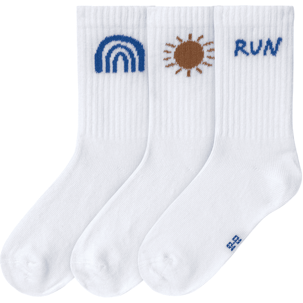 LÄSSIG Chaussettes de tennis enfants pack de 3 Little Gang Run blanc