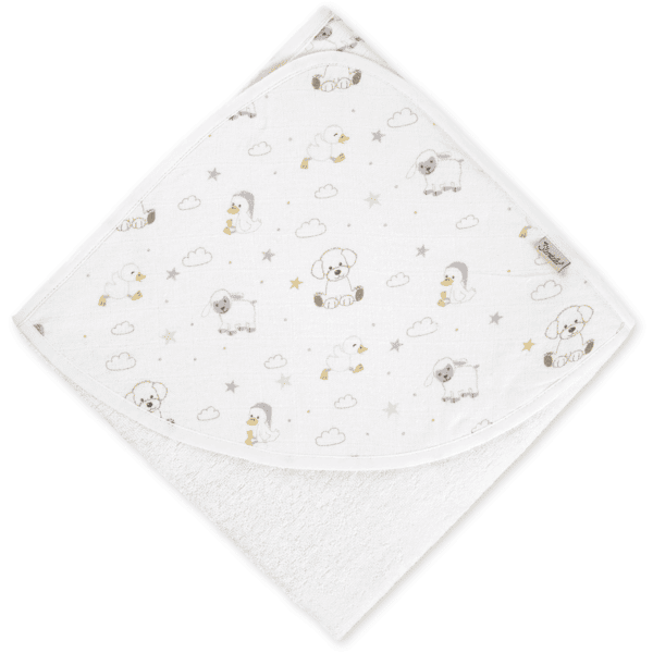 Sterntaler Ręcznik kąpielowy z kapturem Musselin-Frottee 80 x 80 cm 