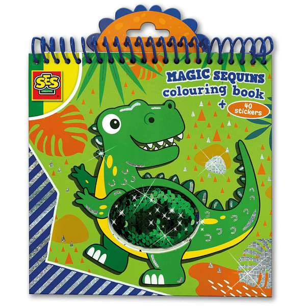 SES Creative® Magisches Pailetten-Malbuch, blau-grün