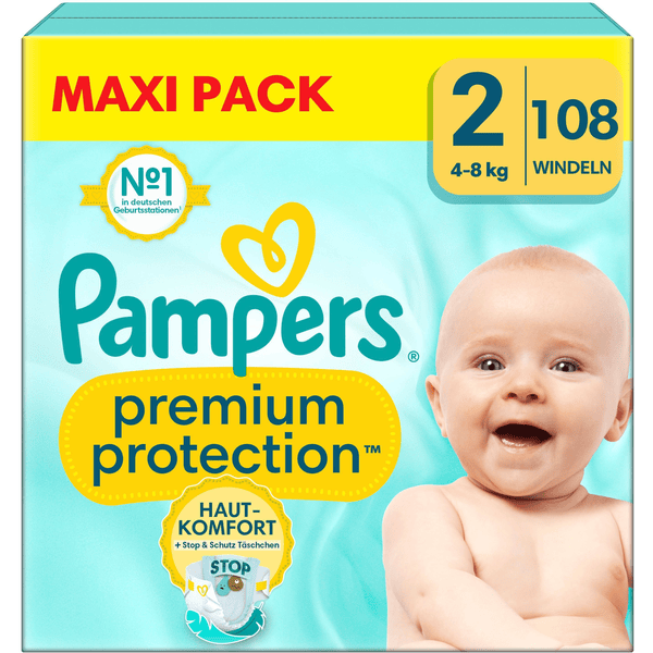 Pampers Protection Premium bleier, størrelse 2 mini 4-8 kg, maxipakke (1x 108 bleier)