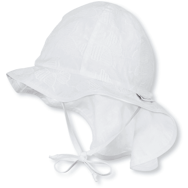 Sterntaler Cappellino con visiera e lacci, bianco