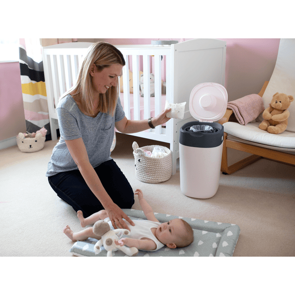 Tommee Tippee Poubelle à couches Twist & Click Advanced rose, recharge  Greenfilm
