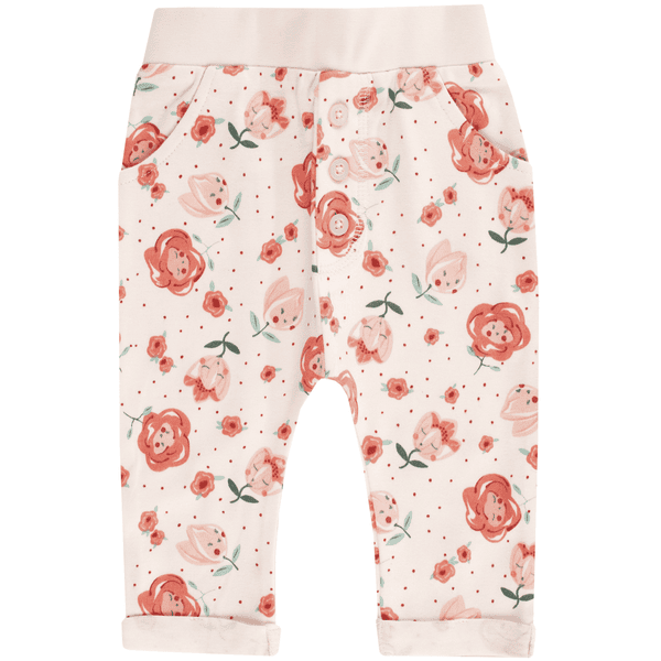 JACKY Sarouel -housut MID SUMMER luonnonvalkoiset / vaaleanpunaiset kuviot
