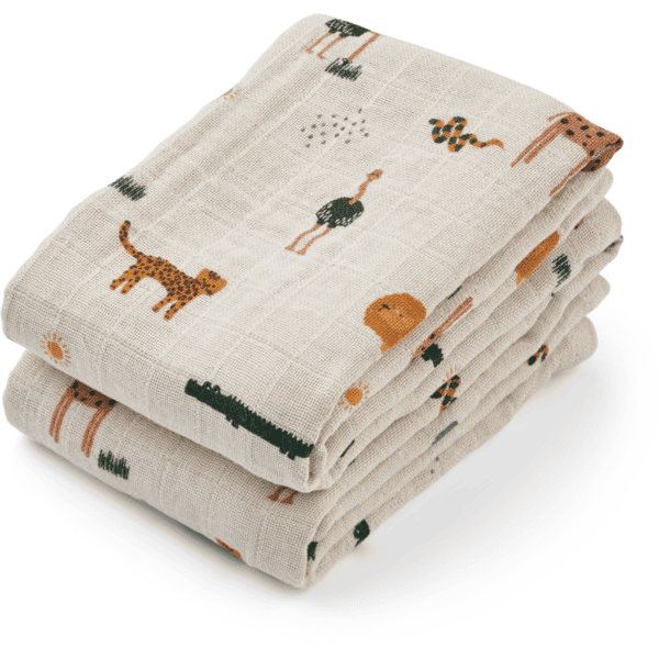 LIEWOOD Lewis mouchoirs en mousseline pack de 2 safari sandy mix 