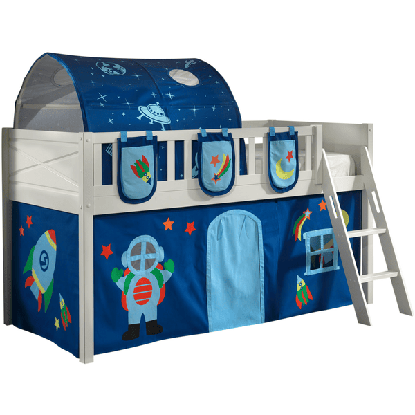 VIPACK Spielbett SCOTT 90 x 200 cm Astro 3-teilig weiß