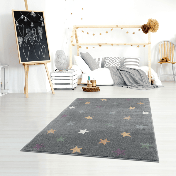 the carpet Happy Life - Alfombra infantil (lavable, 200 x 200 cm), diseño  de calle y ciudad, color gris