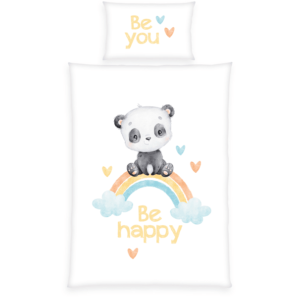 babybest® Bettwäsche Regenbogen Panda 100x135 cm