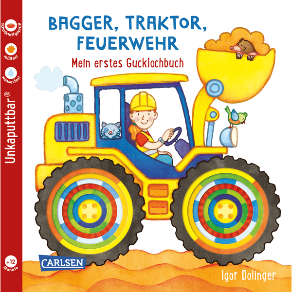 CARLSEN Baby Pixi (unkaputtbar) 115: Bagger, Traktor, Feuerwehr