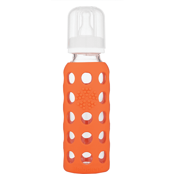 lifefactory Babyflasche aus Glas in papaya 250 ml 