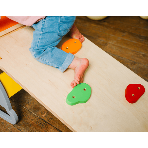 Arco da arrampicata scivolo per bambini legno bianco altalena rampa  Montessori