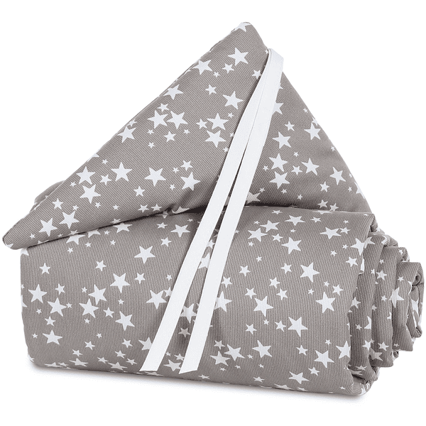 babybay ® Nest Piqué Boxspring XXL taupe stjärnor vit 