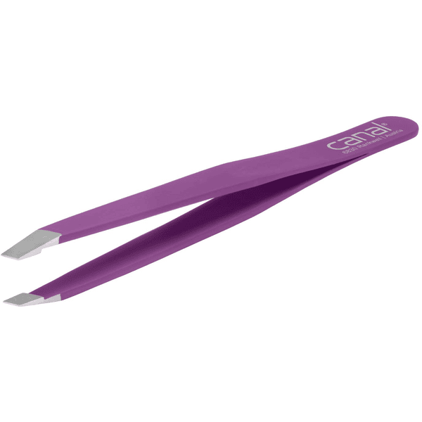 canal® pinzas de depilar inclinadas, violeta, inoxidable 9 cm