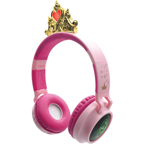 LEXIBOOK Disney Princess 3D 2-i-1 Bluetooth och trådbundna, vikbara hörlurar med säker volymkontroll
