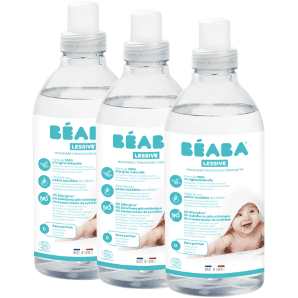 BEABA® Waschmittel 3er Set - Parfümfrei - 3 x 1L  