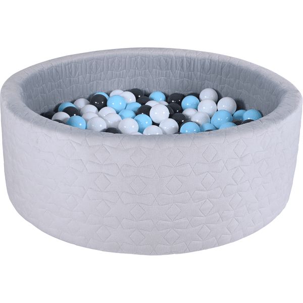 knorr toys® Bällebad soft Cosy geo grey inklusive 300 Bälle creme/grey/lightblue