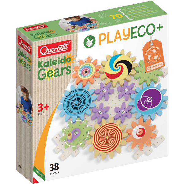 Quercetti Play Eco+ Kaleido Gears Biokunststoff-Bausatz mit Zahnrädern