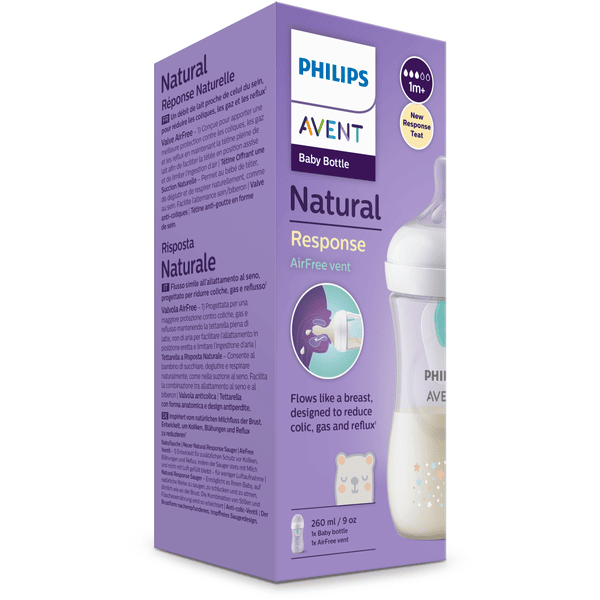 Philips Avent Biberon SCY673/82 Natural Response PP valve AirFree 260ml  neutre ours