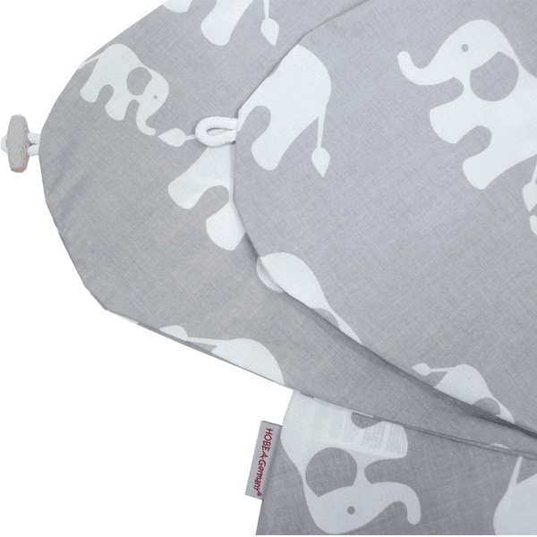 HOBEA-Germany Fodera per cuscino allattamento famiglia di elefanti grigio bianco