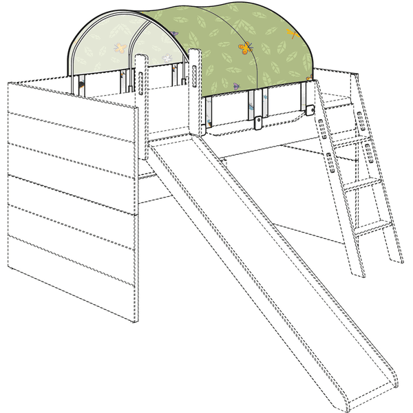 PAIDI Halb-Zelt 120cm Weiß/Petersilienweg