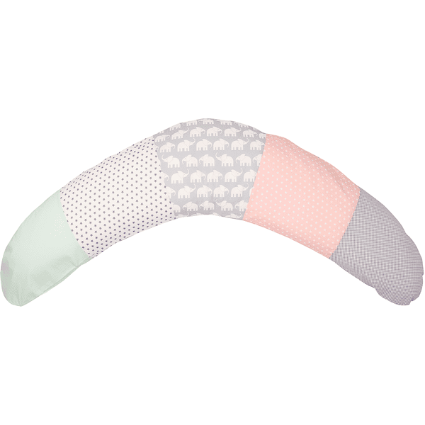 Ullenboom Patchwork Siddepude 190 x 38 cm Elefant Mint Rosa  