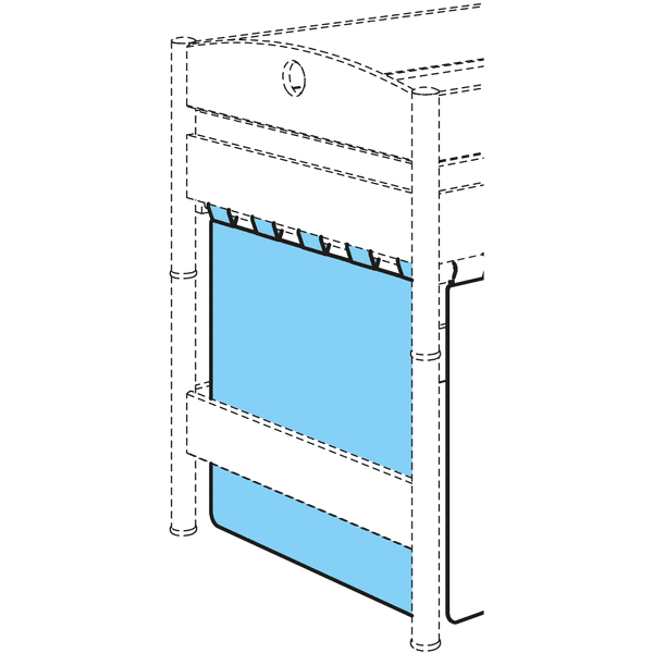 PAIDI Einzelvorhang 90cm hellblau/weiß