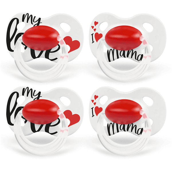 Medela Baby Schnuller Original ab dem 18. Monat DUO Signature 4 Stück in weiß, rot