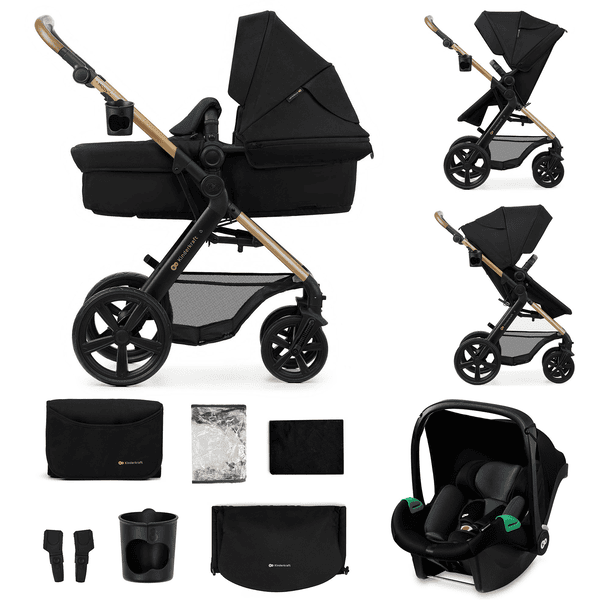 Kinderkraft 3 in 1 MOOV 2 Pure -lastenrattaat Black 