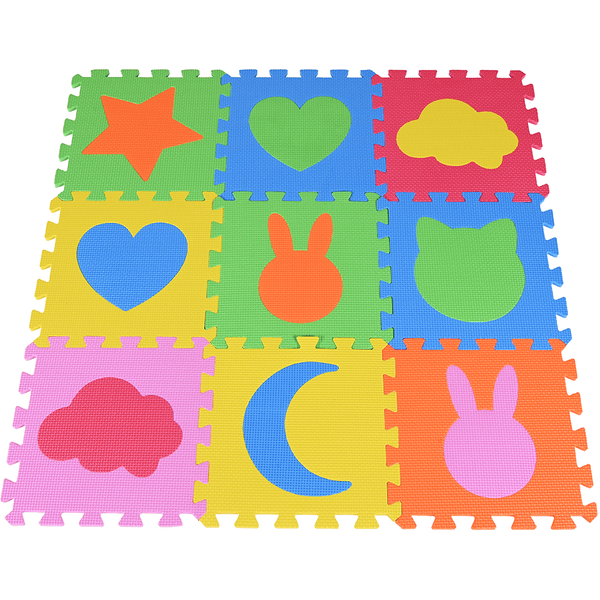 knorr toys® Puzzelmat vormen, 9 stuks